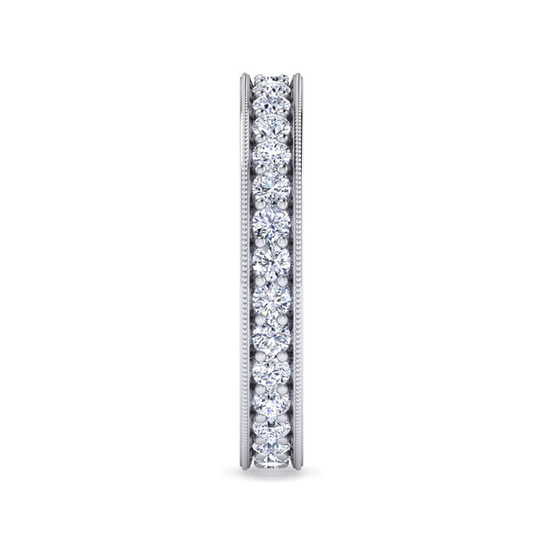 Eternity Band Wedding Ring in 14k White Gold with Round Natural Diamond at Gabriel & Co. - Shot 4