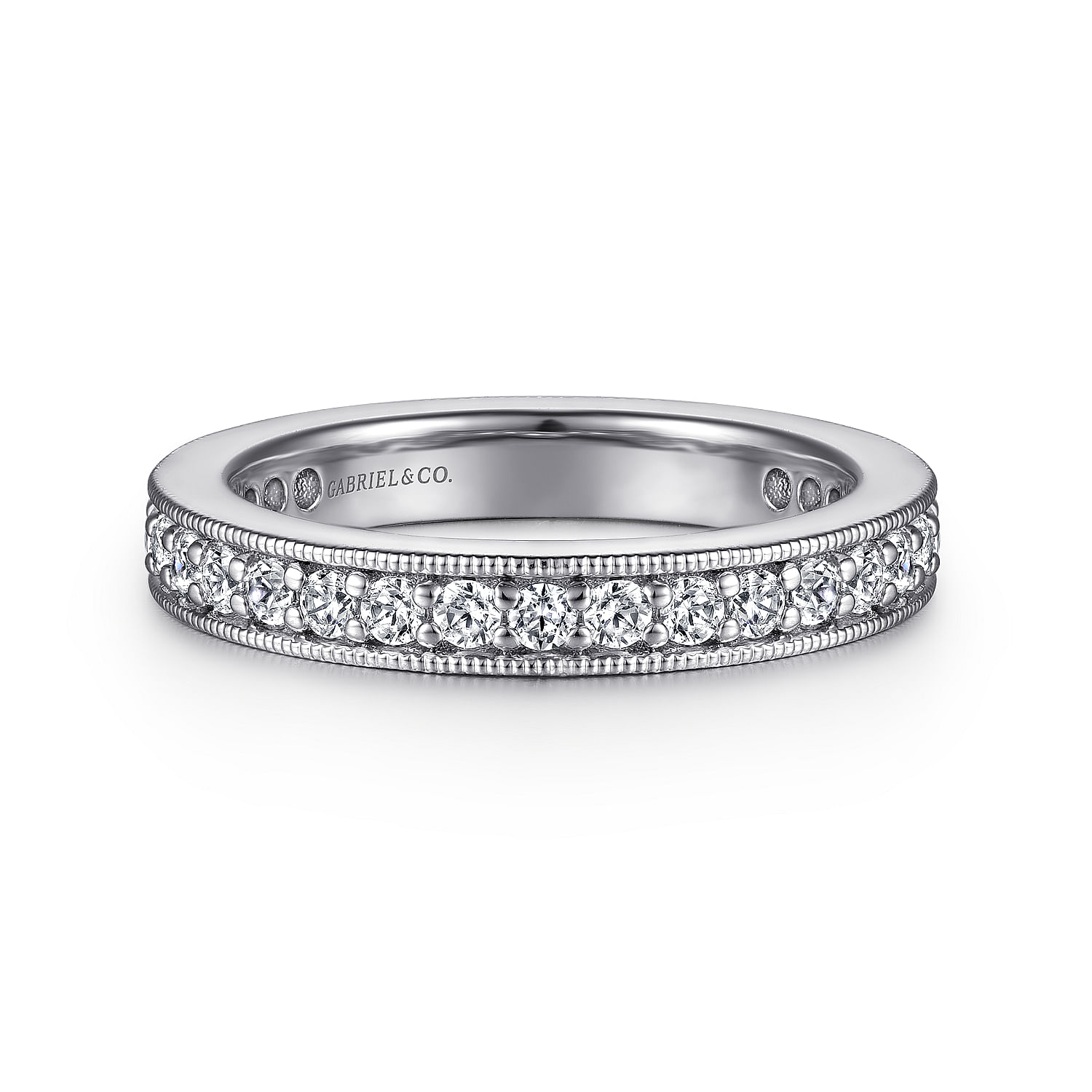 Calabria - 14K White Gold Channel Prong Set Diamond Eternity Band