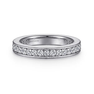Calabria - 14K White Gold Channel Prong Set Diamond Eternity Band