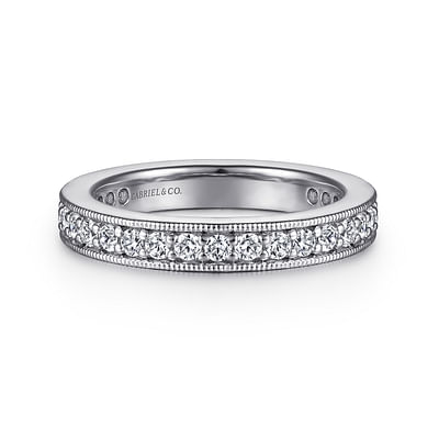 Calabria - 14K White Gold Channel Prong Set Diamond Eternity Band