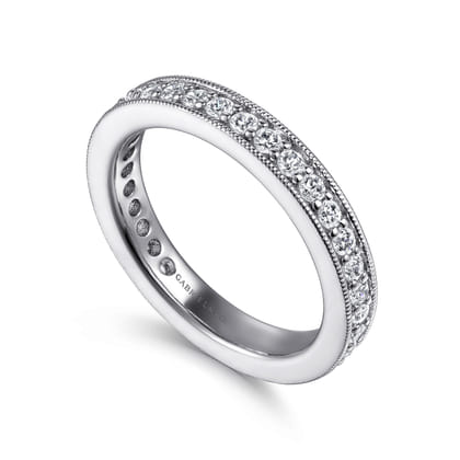 Calabria - 14K White Gold Channel Prong Set Diamond Eternity Band
