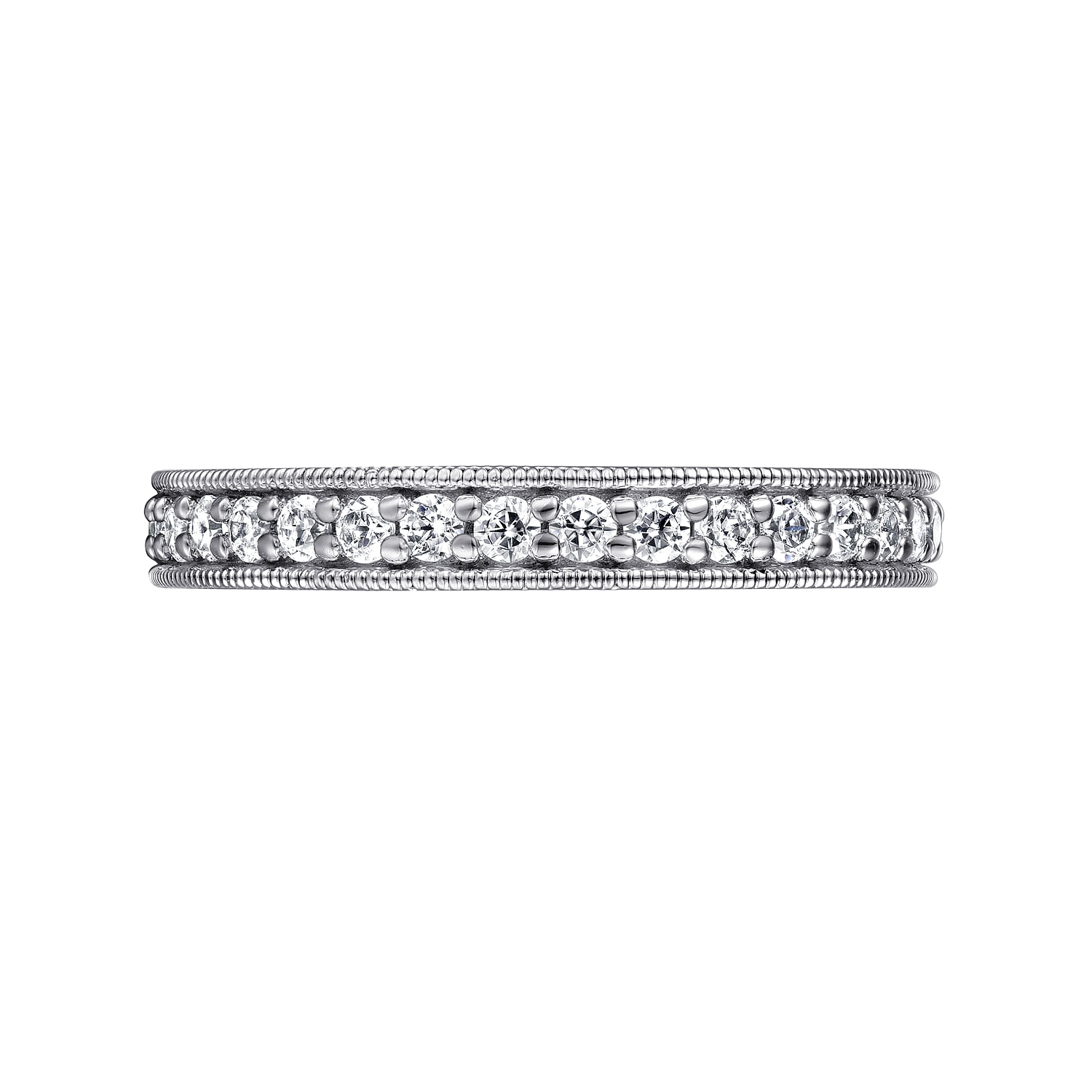 Calabria - 14K White Gold Channel Prong Set Diamond Eternity Band