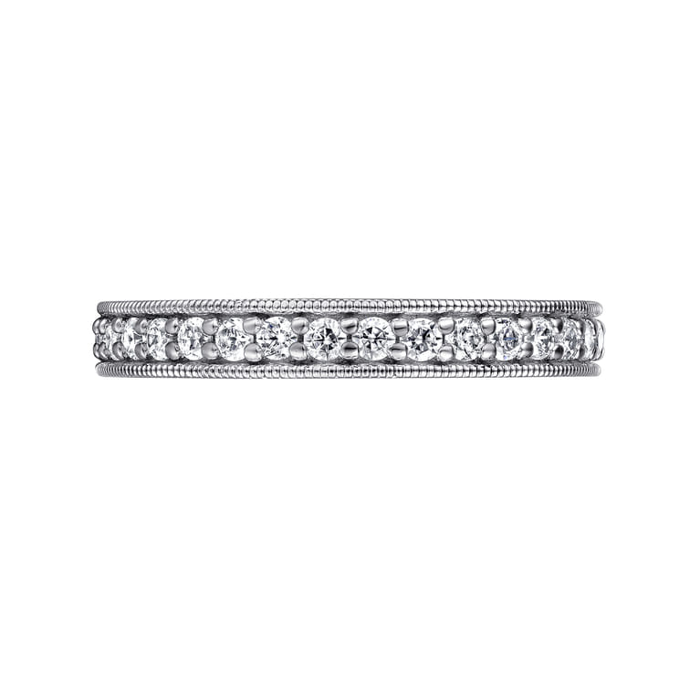Eternity Band Wedding Ring in 14k White Gold with Round Natural Diamond at Gabriel & Co. - Shot 5