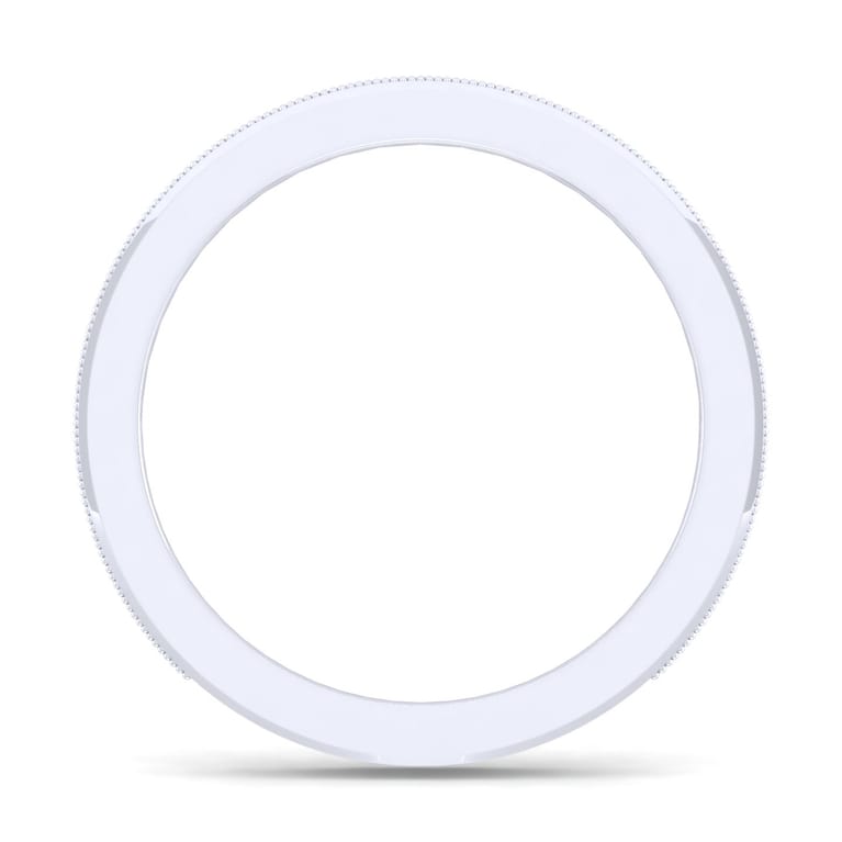 Straight Wedding Ring in 14k White Gold with Round Natural Diamond at Gabriel & Co. - Shot 2