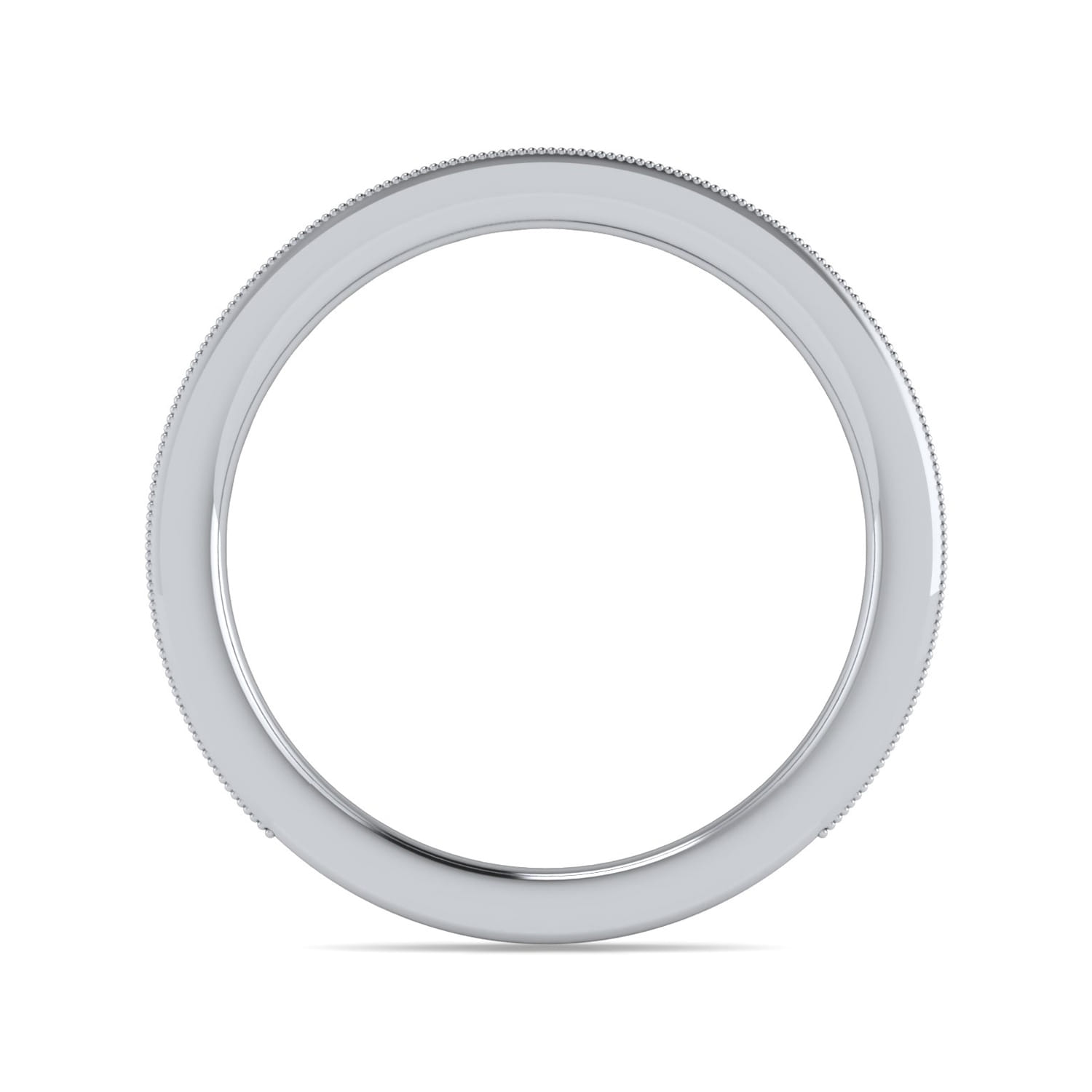 Straight Wedding Ring in 14k White Gold with Round Natural Diamond at Gabriel & Co. - Shot 2