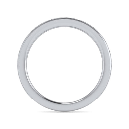 Calabria - 14K White Gold Diamond Prong Channel Diamond Anniversary Band with Milgrain