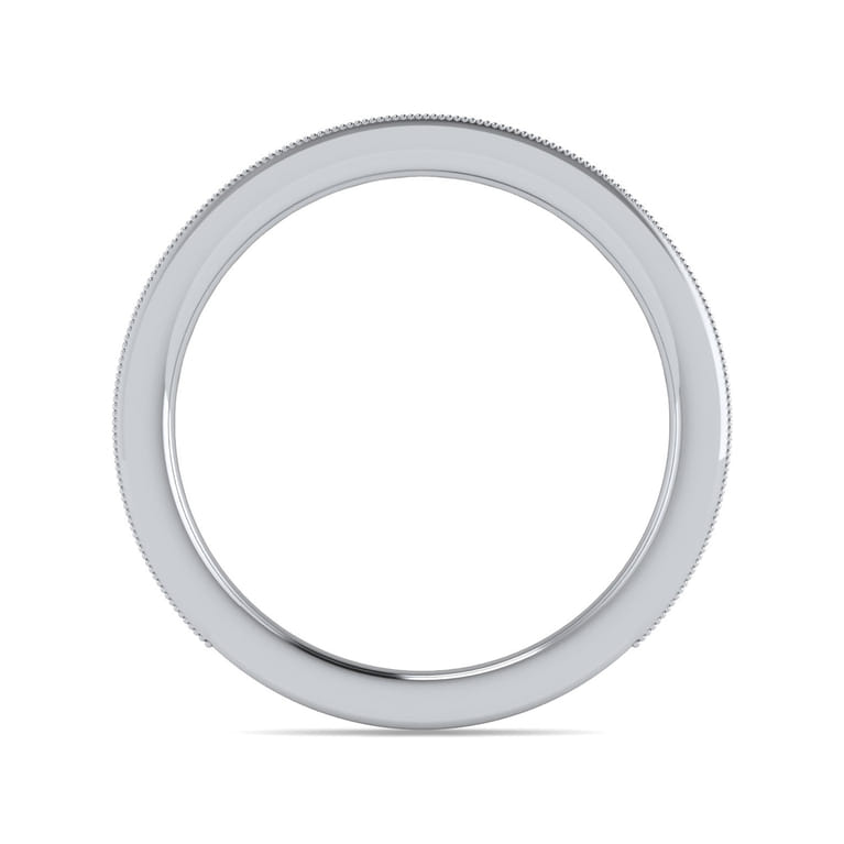 Straight Wedding Ring in 14k White Gold with Round Natural Diamond at Gabriel & Co. - Shot 2