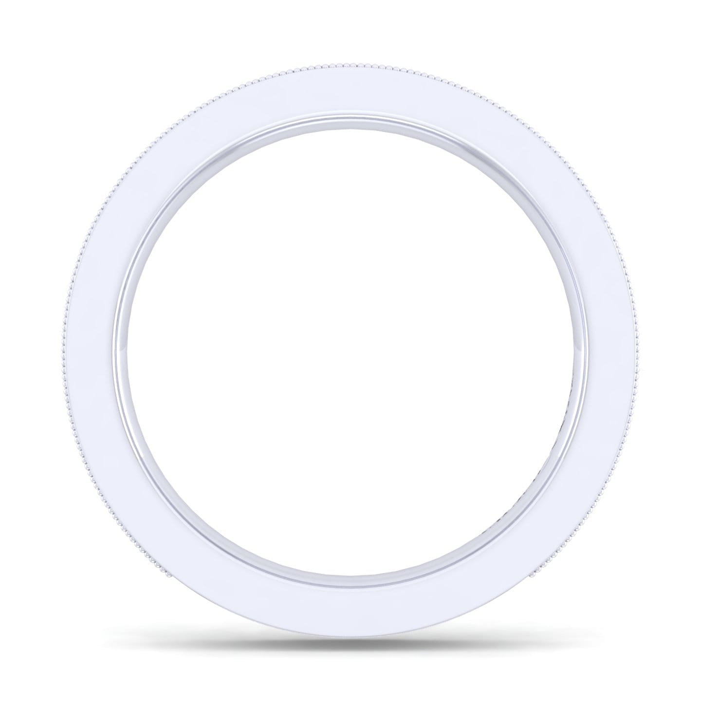 Straight Wedding Ring in 14k White Gold with Round  at Gabriel & Co. - Shot 2