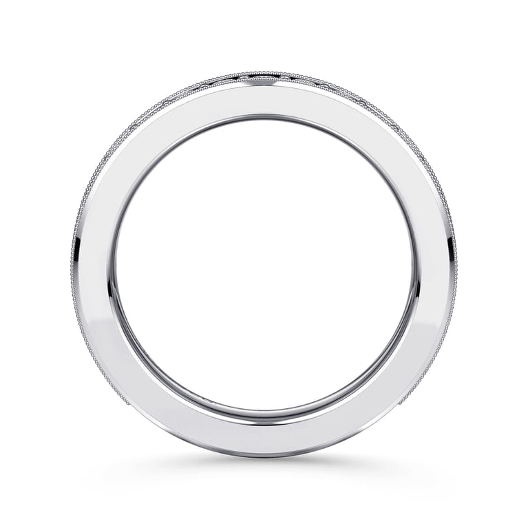 Straight Wedding Ring in 14k White Gold with Round Natural Diamond at Gabriel & Co. - Shot 2