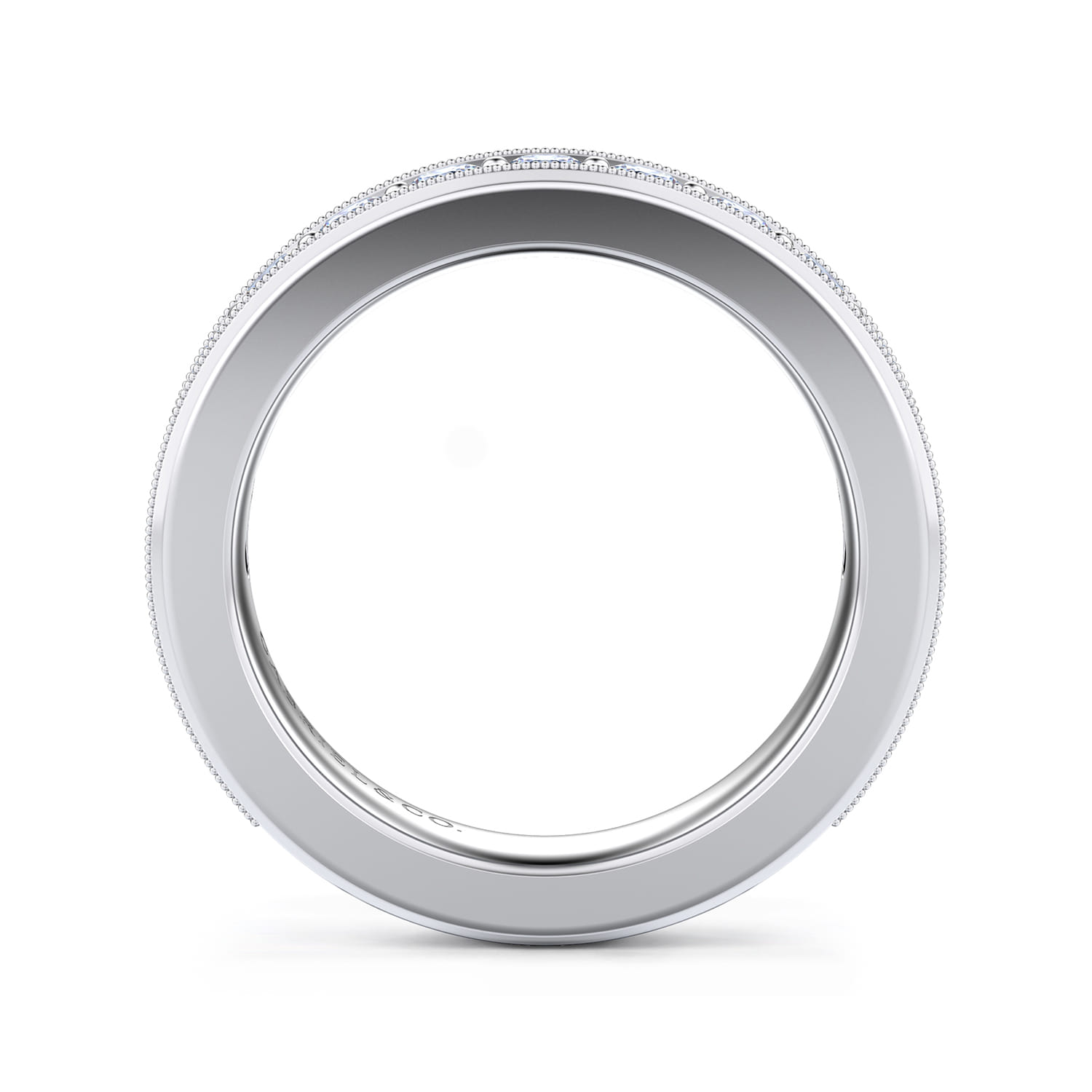 Straight Wedding Ring in 14k White Gold with Round  at Gabriel & Co. - Shot 2