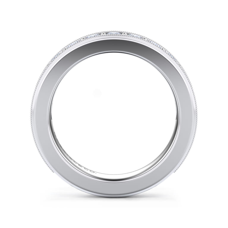 Straight Wedding Ring in 14k White Gold with Round  at Gabriel & Co. - Shot 2