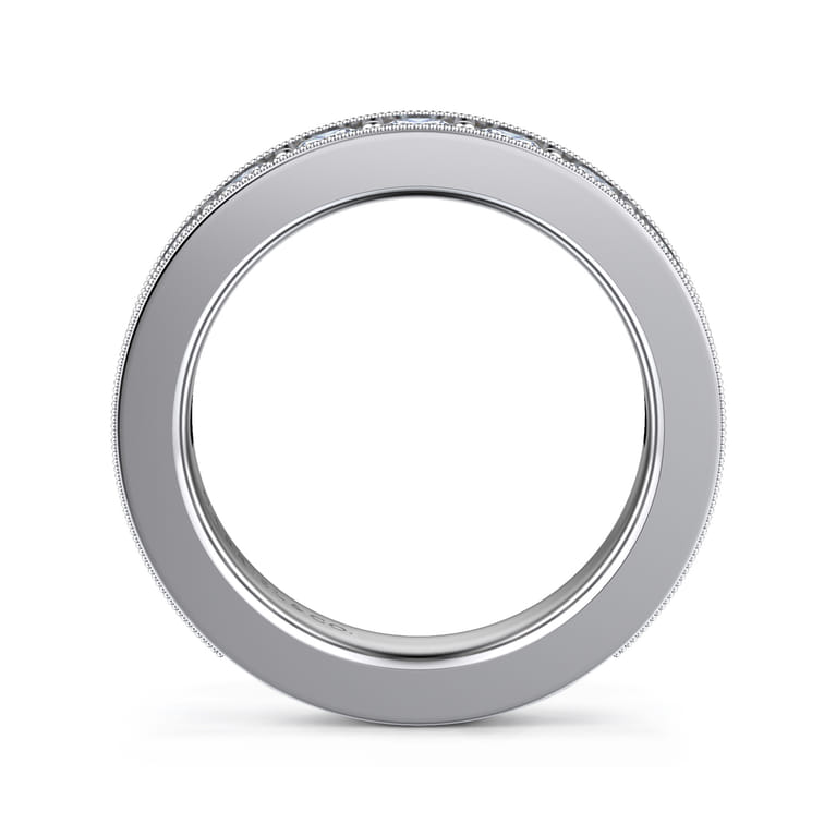 Straight Wedding Ring in 14k White Gold with Round  at Gabriel & Co. - Shot 2