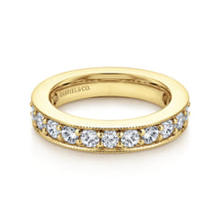 Calabria - 14K Yellow Gold Channel Prong Set Diamond Eternity Band