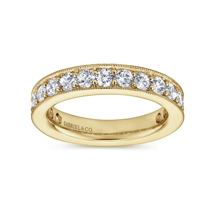 Calabria - 14K Yellow Gold Channel Prong Set Diamond Eternity Band