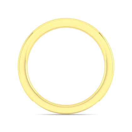 Calabria - 14K Yellow Gold Diamond Prong Channel Diamond Anniversary Band with Milgrain