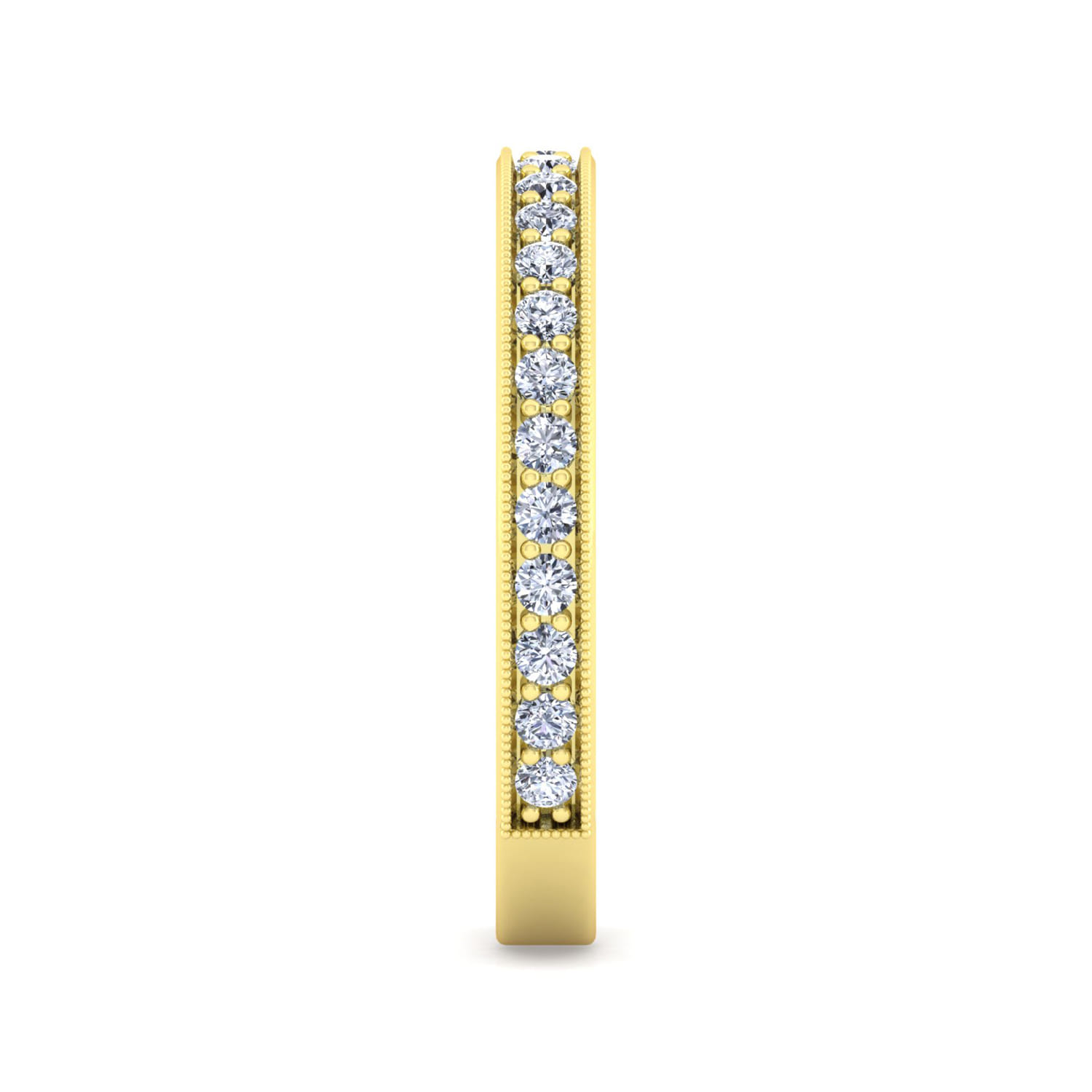 Straight Wedding Ring in 14k Yellow Gold with Round Natural Diamond at Gabriel & Co. - Shot 4