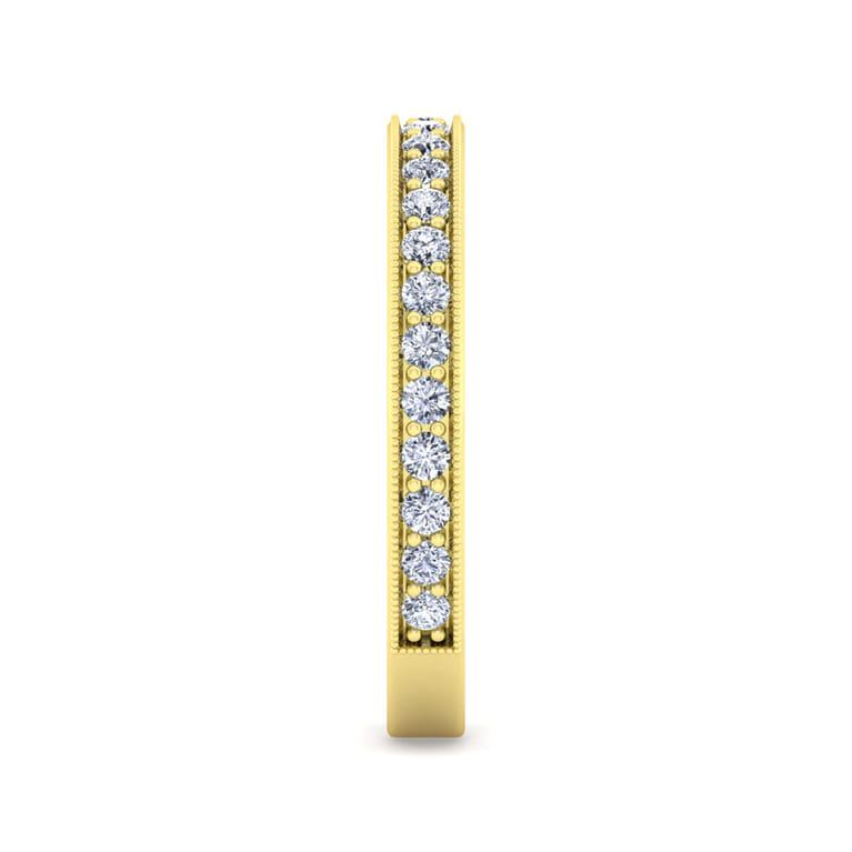 Straight Wedding Ring in 14k Yellow Gold with Round Natural Diamond at Gabriel & Co. - Shot 4