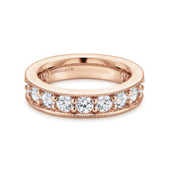 Calabria - 14k Rose Gold Channel Prong Set Eternity Band