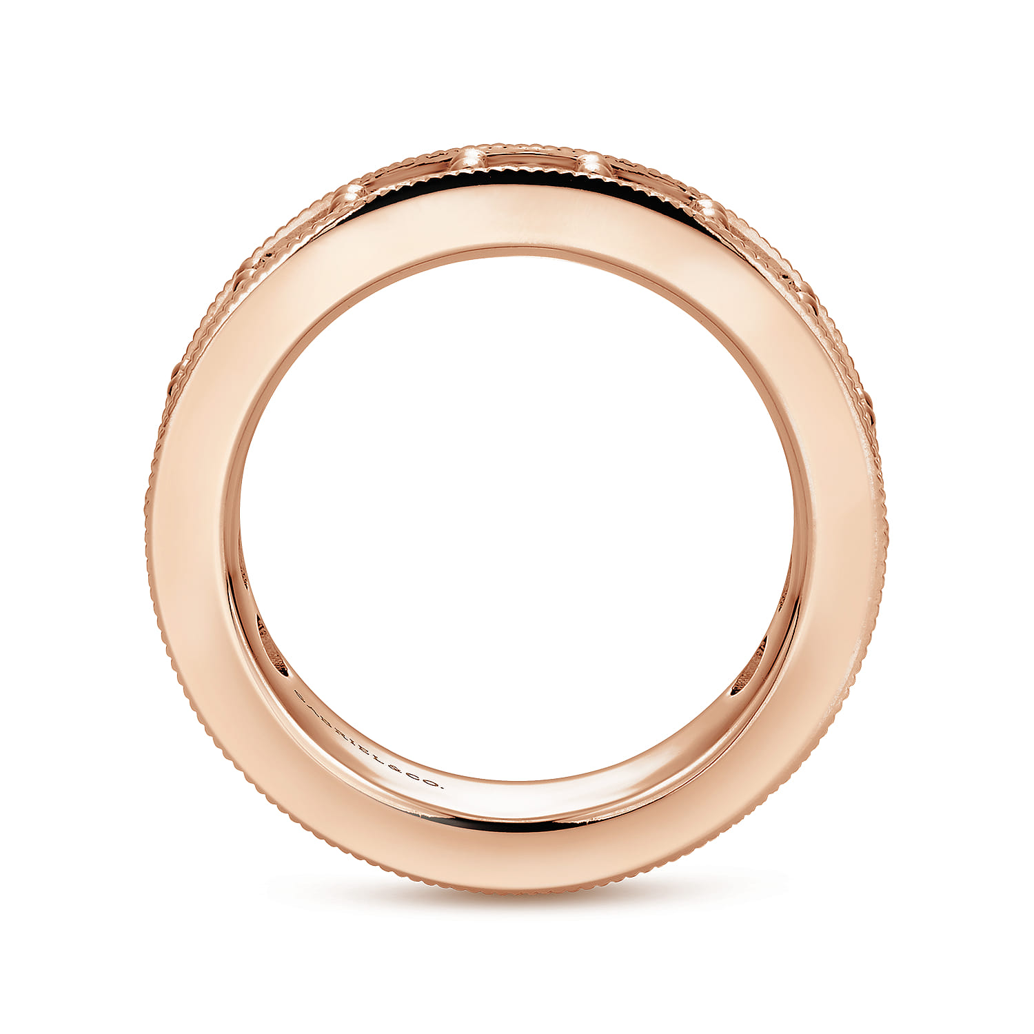 Eternity Band Wedding Ring in 14k Rose Gold with Round Natural Diamond at Gabriel & Co. - Shot 2