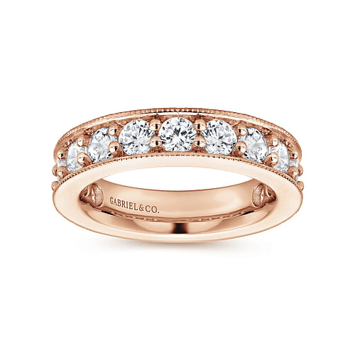 Calabria - 14k Rose Gold Channel Prong Set Eternity Band - 1.75 ct - Shot 4