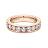 Eternity Band Wedding Ring in 14k Rose Gold with Round Natural Diamond at Gabriel & Co.