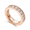Eternity Band Wedding Ring in 14k Rose Gold with Round Natural Diamond at Gabriel & Co.