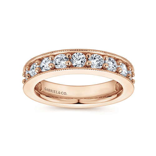 Calabria - 14k Rose Gold Channel Prong Set Eternity Band - 1.85 ct - Shot 4