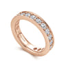 Eternity Band Wedding Ring in 14k Rose Gold with Round Natural Diamond at Gabriel & Co.
