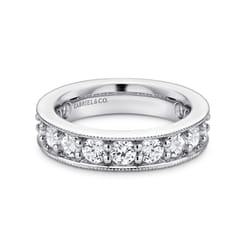 Calabria - 14k White Gold Channel Prong Set Eternity Band