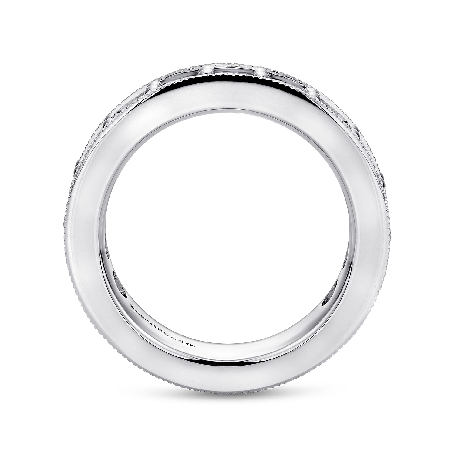 Eternity Band Wedding Ring in 14k White Gold with Round Natural Diamond at Gabriel & Co. - Shot 2