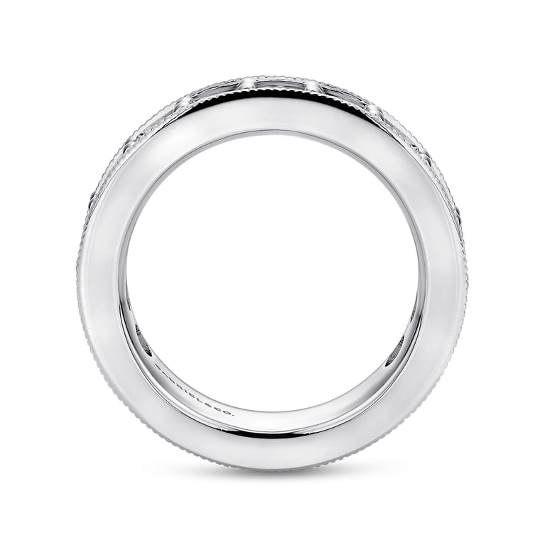 Eternity Band Wedding Ring in 14k White Gold with Round Natural Diamond at Gabriel & Co. - Shot 2