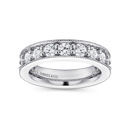 Calabria - 14k White Gold Channel Prong Set Eternity Band - 1.75 ct - Shot 4