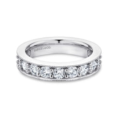 Calabria - 14k White Gold Channel Prong Set Eternity Band