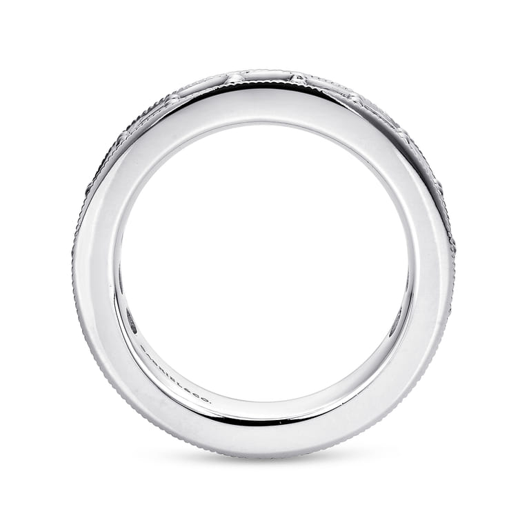 Eternity Band Wedding Ring in 14k White Gold with Round Natural Diamond at Gabriel & Co. - Shot 2