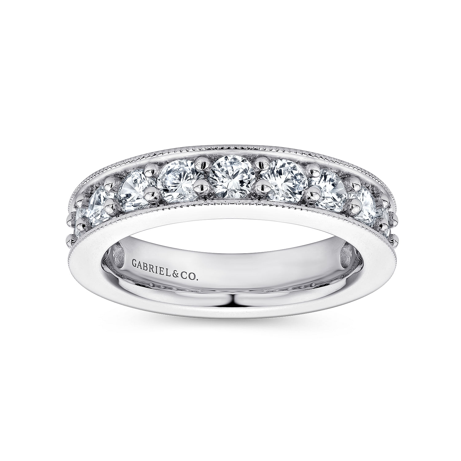 Calabria - 14k White Gold Channel Prong Set Eternity Band - 1.85 ct - Shot 4