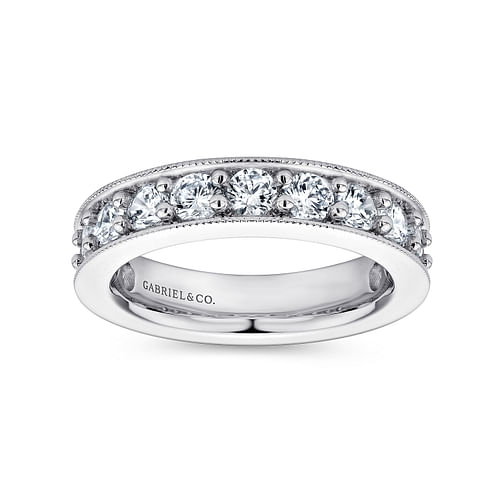 Calabria - 14k White Gold Channel Prong Set Eternity Band - 1.85 ct - Shot 4