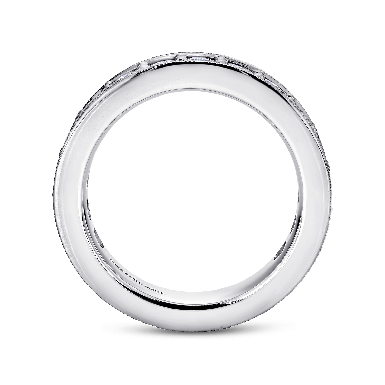 Eternity Band Wedding Ring in 14k White Gold with Round Natural Diamond at Gabriel & Co. - Shot 2
