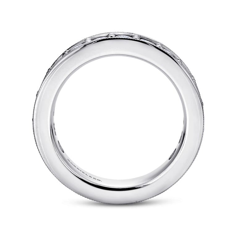Eternity Band Wedding Ring in 14k White Gold with Round Natural Diamond at Gabriel & Co. - Shot 2