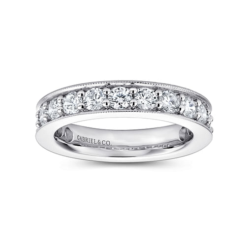 Calabria - 14k White Gold Channel Prong Set Eternity Band - 2 ct - Shot 4