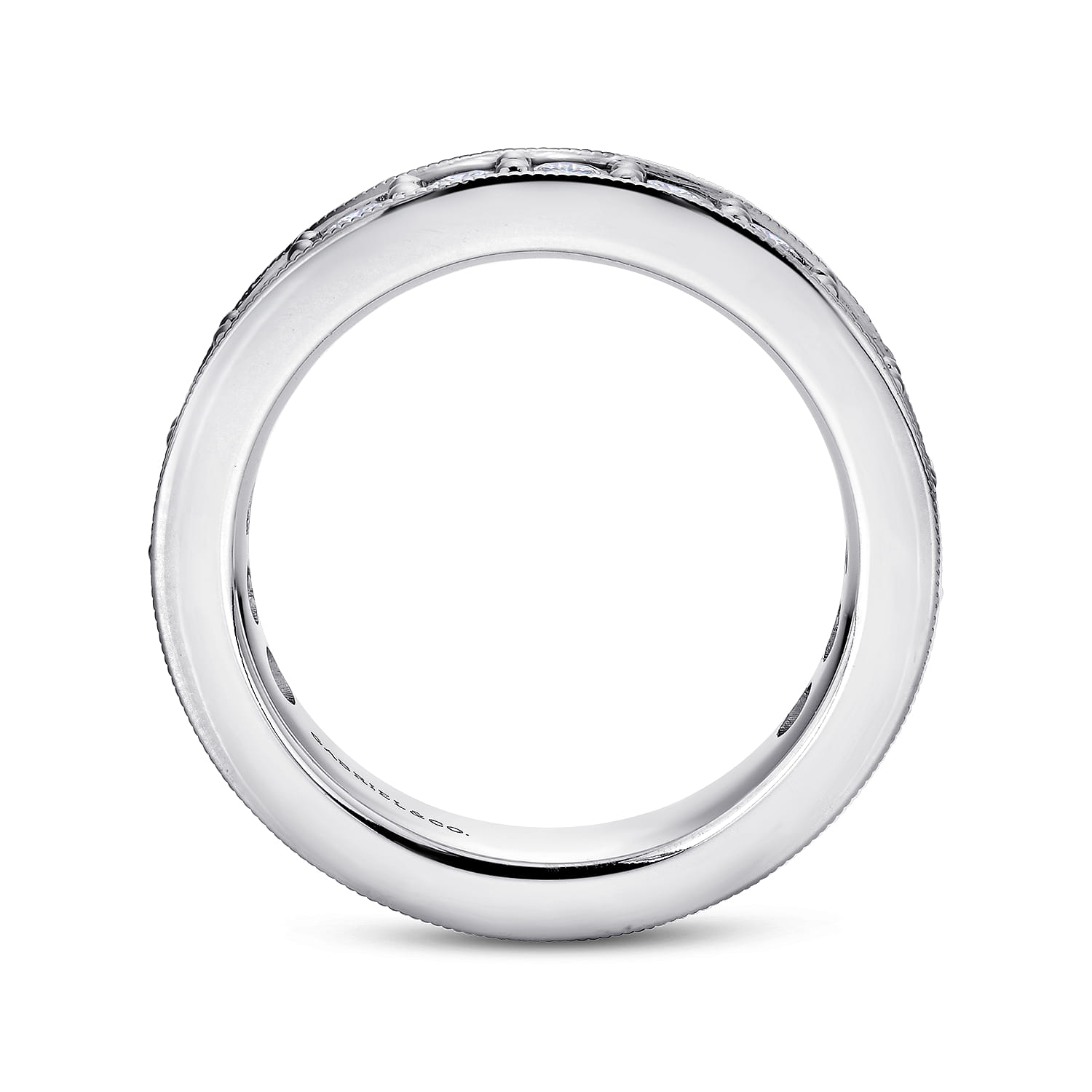 Eternity Band Wedding Ring in 14k White Gold with Round Natural Diamond at Gabriel & Co. - Shot 2