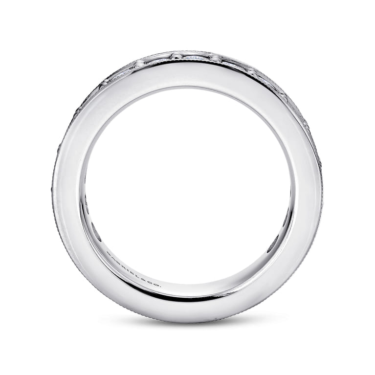 Eternity Band Wedding Ring in 14k White Gold with Round Natural Diamond at Gabriel & Co. - Shot 2