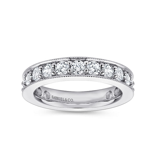 Calabria - 14k White Gold Channel Prong Set Eternity Band - 2.15 ct - Shot 4