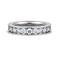 Calabria - 14k White Gold Channel Prong Set Eternity Band