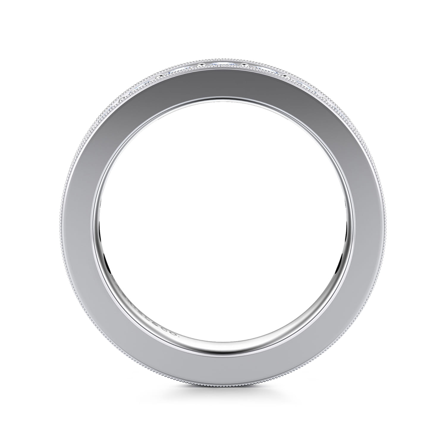 Eternity Band Wedding Ring in 14k White Gold with Round Natural Diamond at Gabriel & Co. - Shot 2