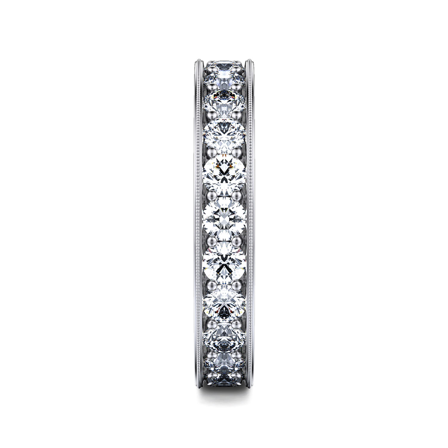 Eternity Band Wedding Ring in 14k White Gold with Round Natural Diamond at Gabriel & Co. - Shot 4
