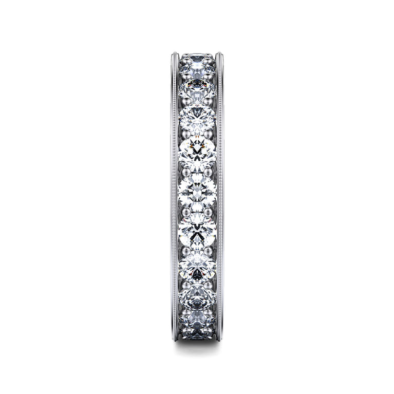 Eternity Band Wedding Ring in 14k White Gold with Round Natural Diamond at Gabriel & Co. - Shot 4