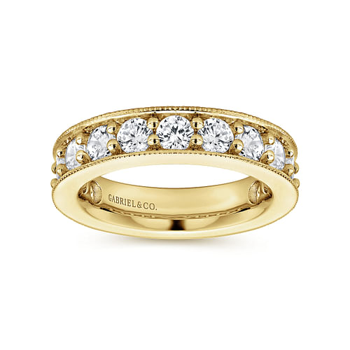 Calabria - 14k Yellow Gold Channel Prong Set Eternity Band - 1.75 ct - Shot 4