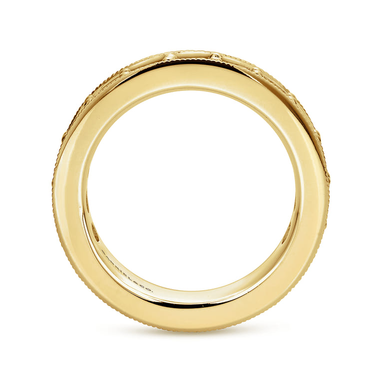 Eternity Band Wedding Ring in 14k Yellow Gold with Round Natural Diamond at Gabriel & Co. - Shot 2