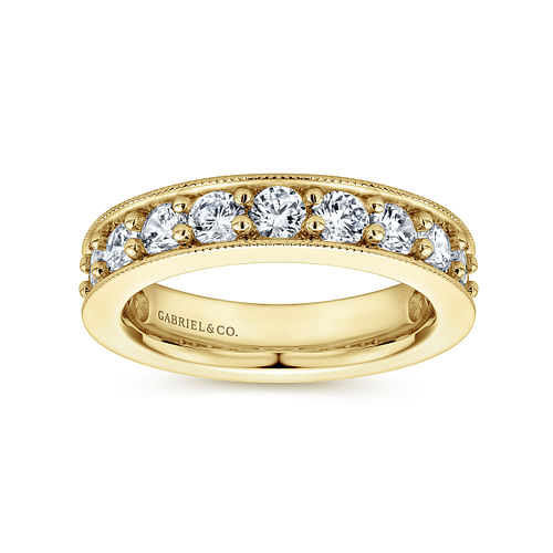 Calabria - 14k Yellow Gold Channel Prong Set Eternity Band - 1.85 ct - Shot 4
