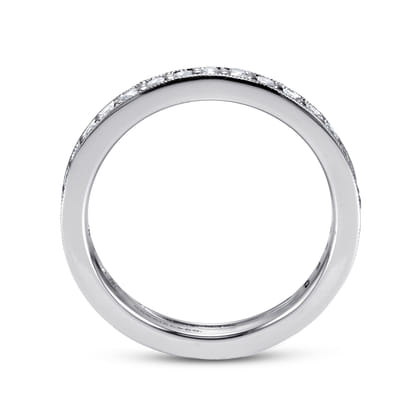 Calabria - Vintage Inspired 14K White Gold Channel Prong Set Diamond Eternity Band